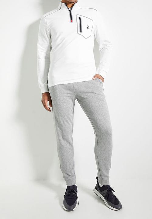 POLO - Men Sport Ls High Neck Sweat Top - Off White