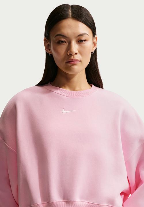 Nike - W Nsw Phnx Flc Oos Crew - Pink Foam/Sail
