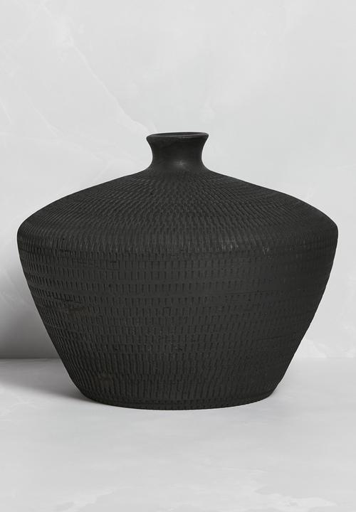 Palma Terracotta Vase - Black