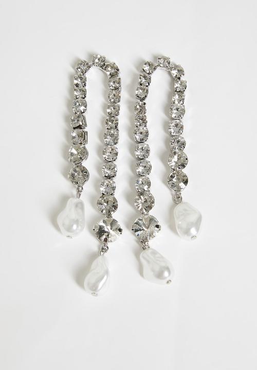 Tessa Design - Dove Oversized Pearl Drop Earrings - Silver