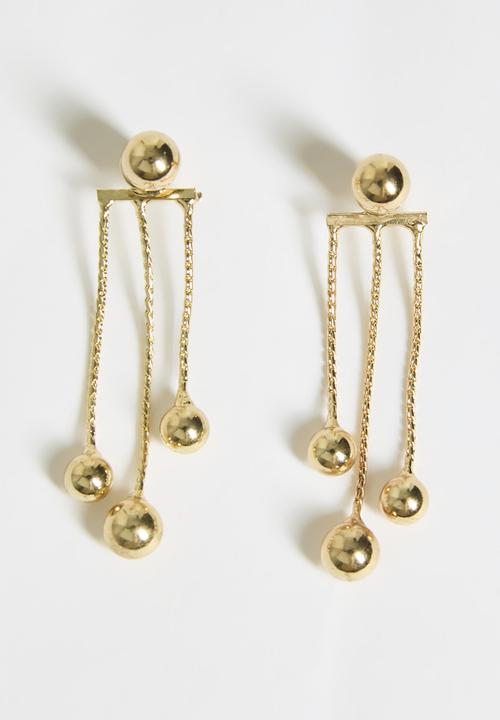 Tessa Design - Fable Sphere Drop Pin Earrings - Gold