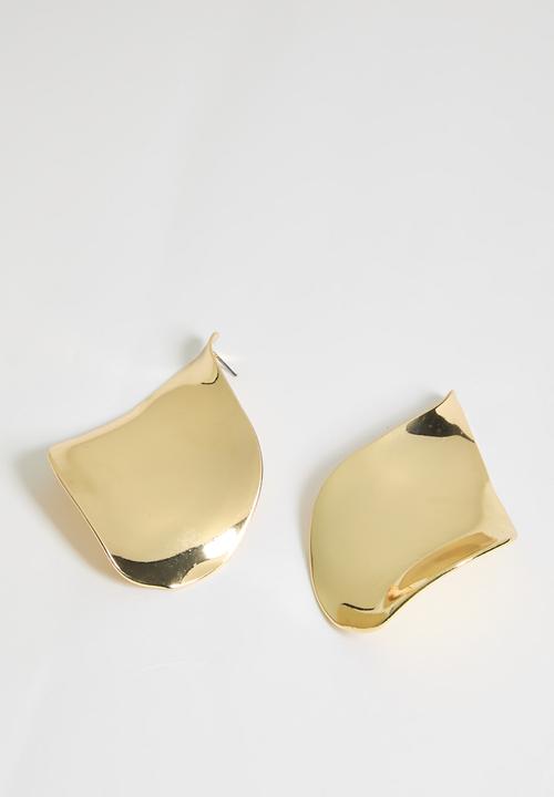 Tessa Design - Dixie Abstract Diamond Shape Pin Earrings - Gold