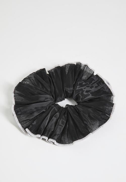 Tessa Design - Cove Pleated Chiffon Scrunchie Pack - Cream & Black