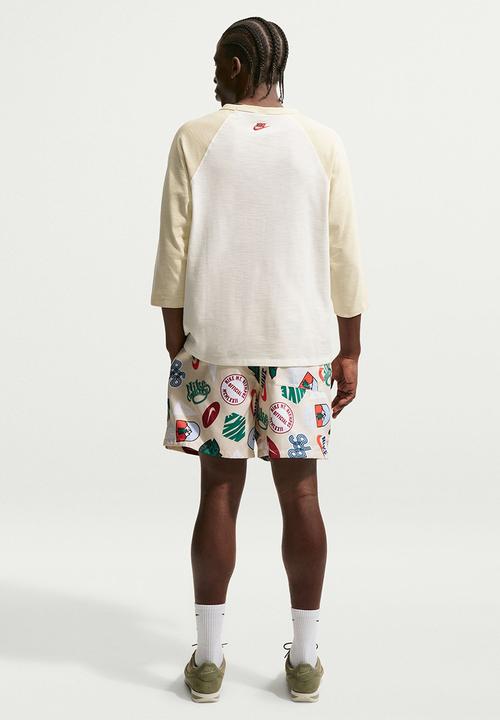 Nike - NSW Club  3/4-Sleeve Raglan Top - White/Khaki