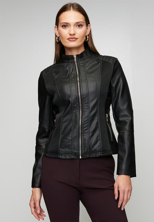 Stella Morgan - Long Sleeve Zip Through Biker Jacket - Black