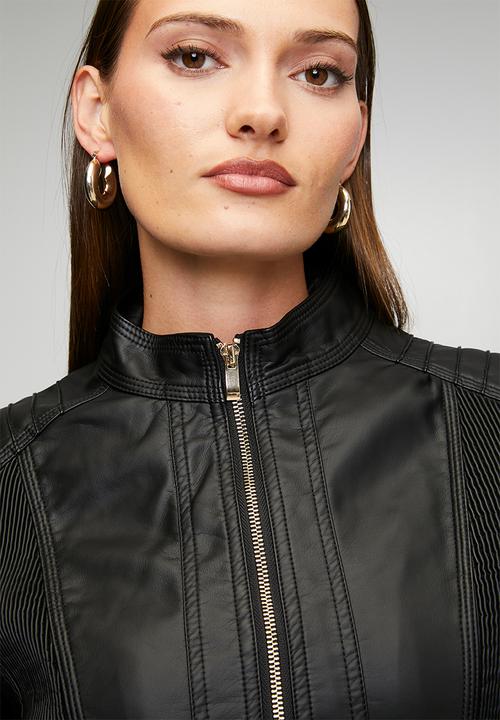 Stella Morgan - Long Sleeve Zip Through Biker Jacket - Black