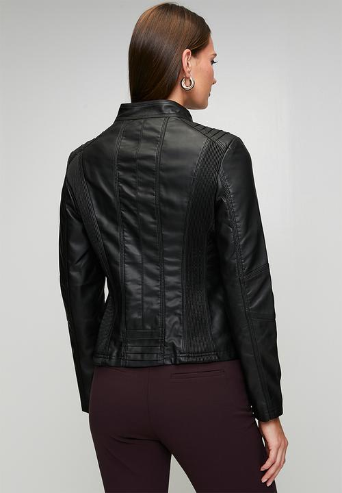 Stella Morgan - Long Sleeve Zip Through Biker Jacket - Black