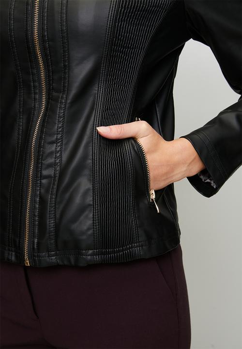 Stella Morgan - Long Sleeve Zip Through Biker Jacket - Black