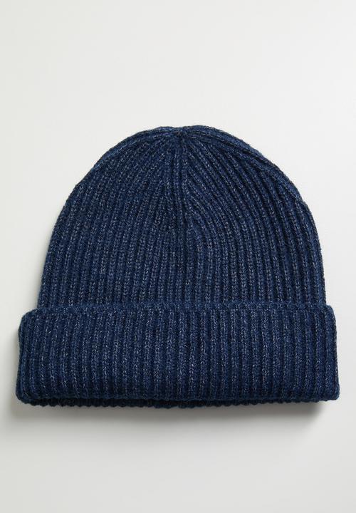 Tessa Design - Camille Ribbed Turn Up Beanie - Navy