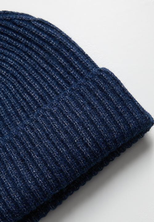 Tessa Design - Camille Ribbed Turn Up Beanie - Navy