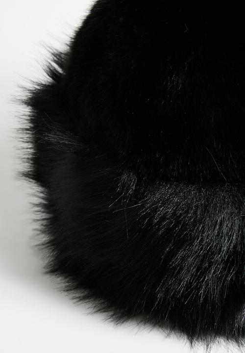 Tessa Design - Brynn Faux Fur Brim Hat - Black