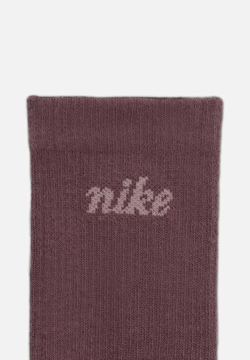 Nike - NSW Everyday Elevated Crew Socks (3-Pack) - Marron/Pink/Multi
