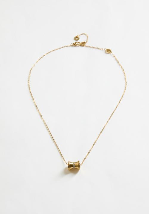 Zoe on Trend - Modern barrel pendant necklace - gold