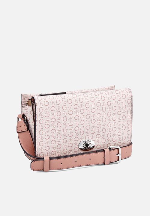 GUESS - Burnaby Mini Crossbody Flap Bag - Light Rose