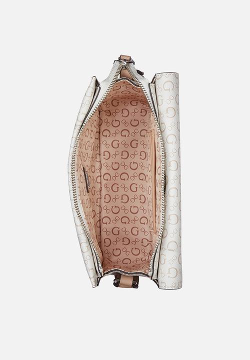 GUESS - Burnaby Mini Crossbody Flap Bag - White
