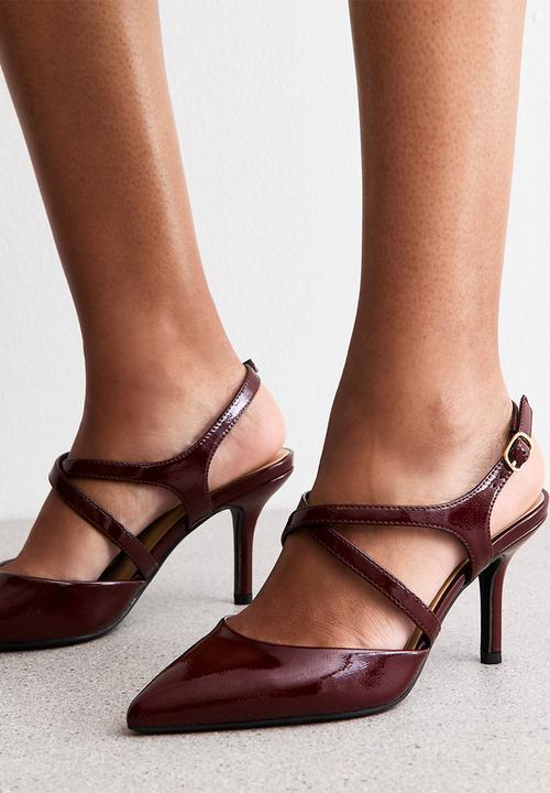 New Look - Wide fit tycoon stiletto heel - burgundy