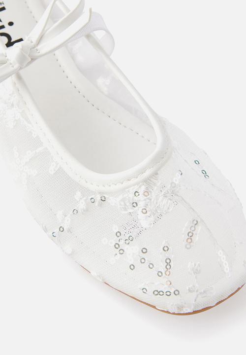 Cotton On - Olivia Ballet Flat -Vanilla/Embellished Mesh