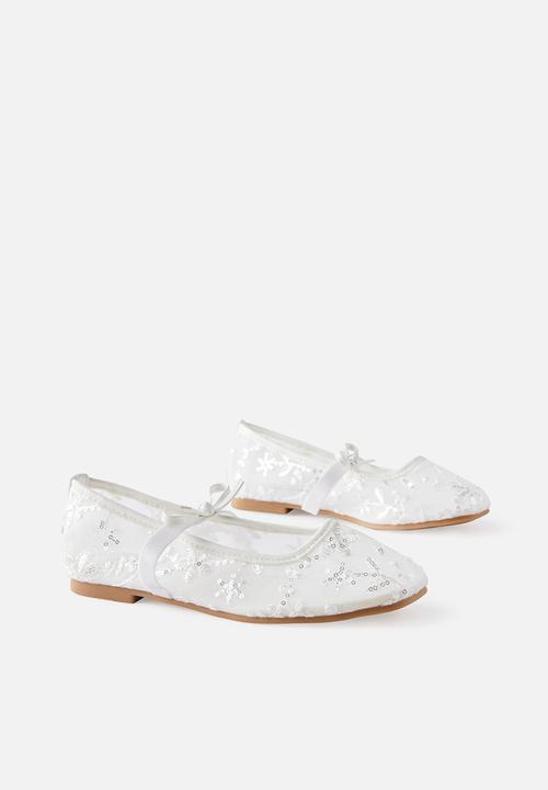 Cotton On - Olivia Ballet Flat -Vanilla/Embellished Mesh