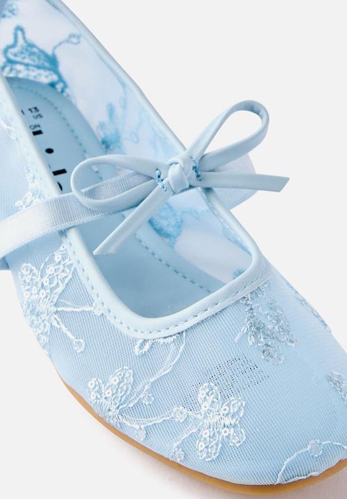 Cotton On - Olivia Ballet Flat -Ice Blue/Embellished Mesh