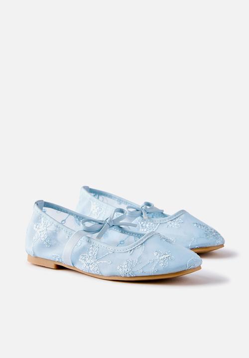 Cotton On - Olivia Ballet Flat -Ice Blue/Embellished Mesh
