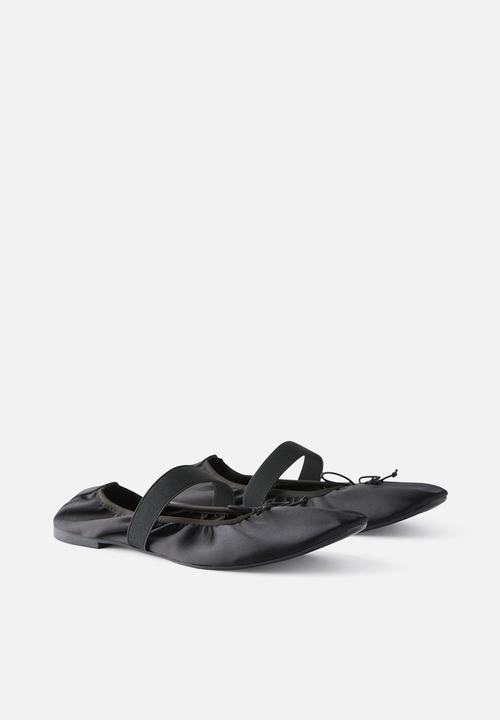 Cotton On - Remy ruched ballet - black satin