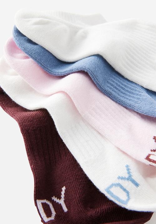 Cotton On - Body low cut sneaker socks 5 pack - choc plum multi