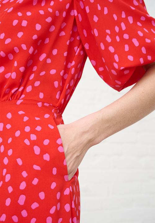 Me&B - Confetti Wrap Dress - Red