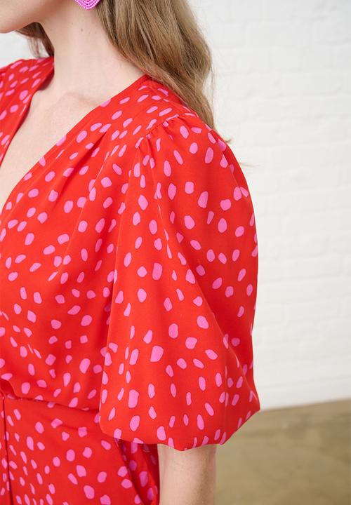 Me&B - Confetti Wrap Dress - Red