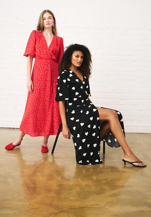 Me&B - Confetti Wrap Dress - Red