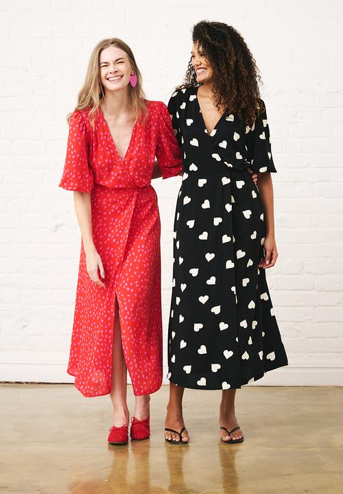 Me&B - Confetti Wrap Dress - Red