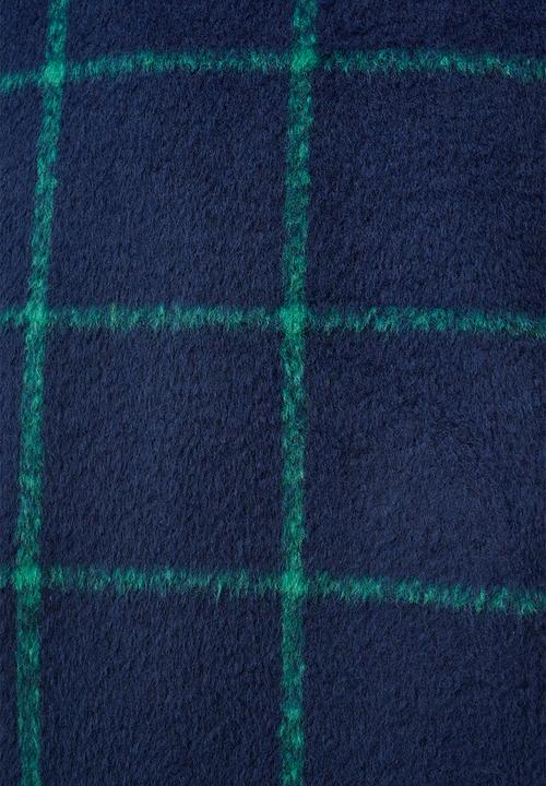 Me&B - Melton Coat Grid- Ink/Green