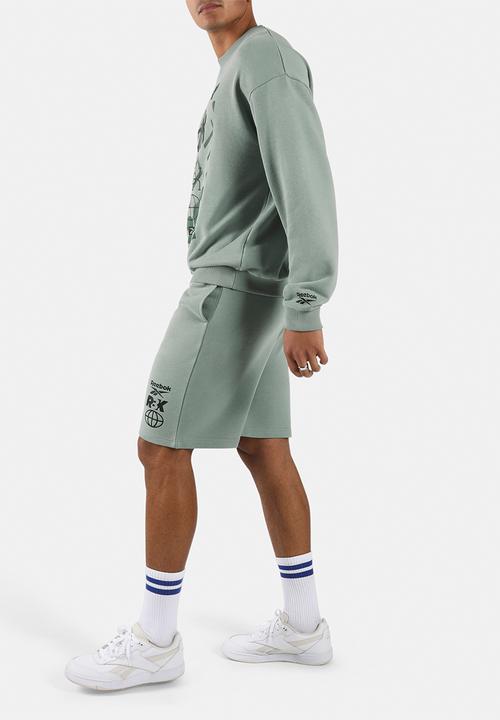 Reebok - BACK FADE CREW SWEATSHIRT - LIGHT FOG Green