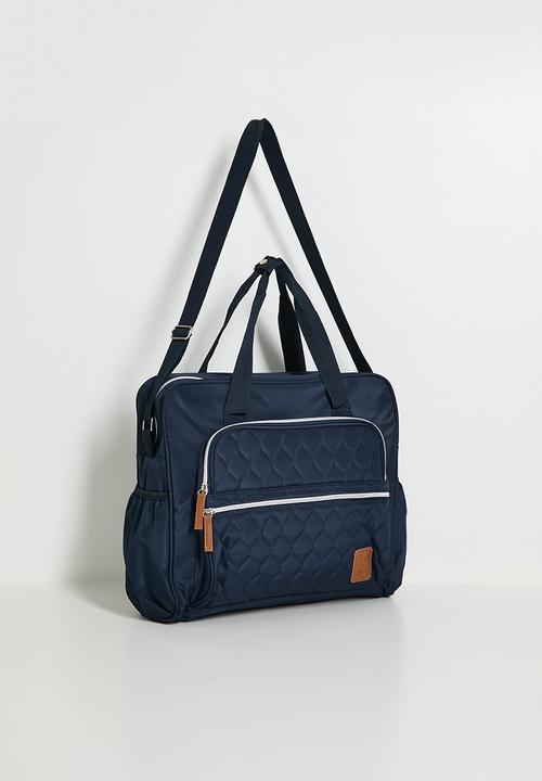 Character Group - Baby Bowler Nappy Bag Navy Squiggle - grey