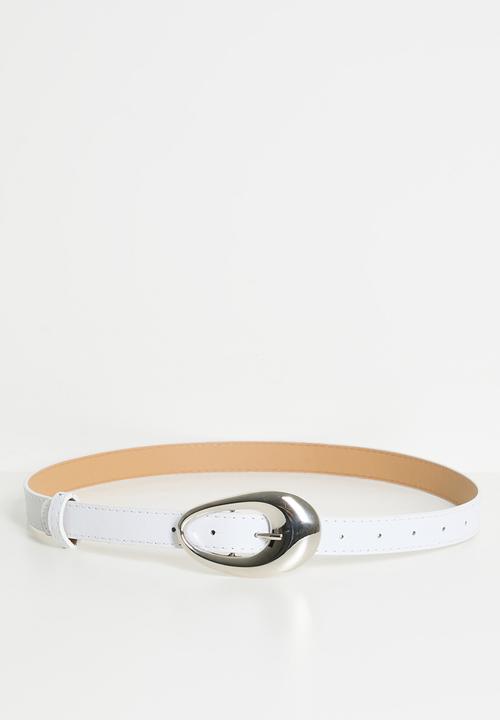 Tessa Design - Blythe Abstract Buckle Belt - White