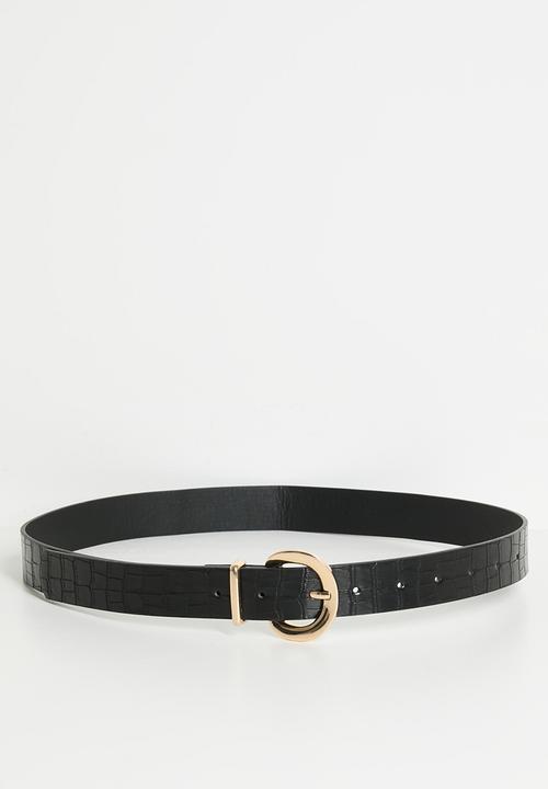 Tessa Design - Bea Snake Imprint Belt - Black