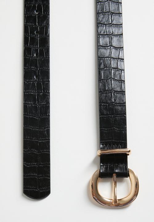 Tessa Design - Bea Snake Imprint Belt - Black