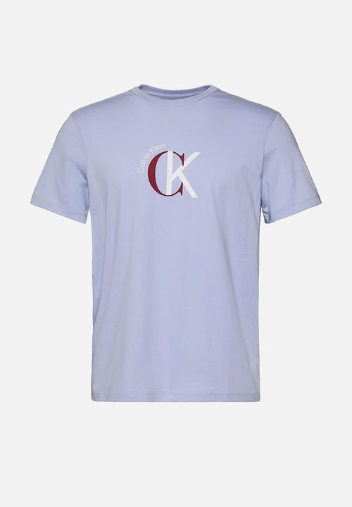 Calvin Klein - Ss 30S Whsl Ckj 2Tone Ck Graphic Tee - Casual Blue