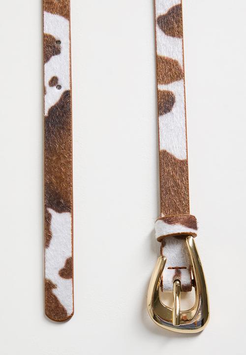 Tessa Design - Bethany Skinny Cow Hide Belt - Brown