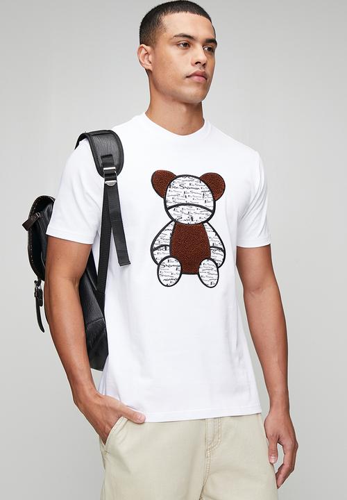 Ben Sherman - Ben Bear Chenille Fur 260g Tee-Shirt - White