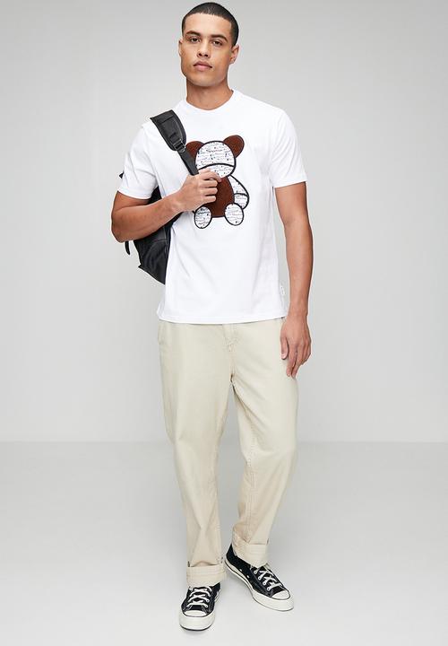 Ben Sherman - Ben Bear Chenille Fur 260g Tee-Shirt - White