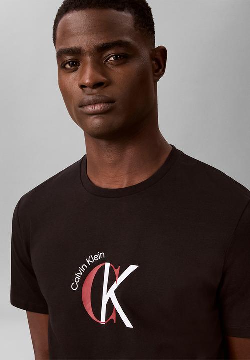 Calvin Klein - Ss 30S Whsl Ckj 2Tone Ck Graphic Tee - Black