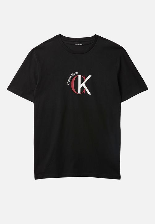 Calvin Klein - Ss 30S Whsl Ckj 2Tone Ck Graphic Tee - Black