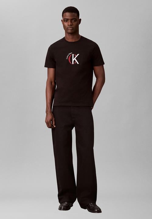 Calvin Klein - Ss 30S Whsl Ckj 2Tone Ck Graphic Tee - Black