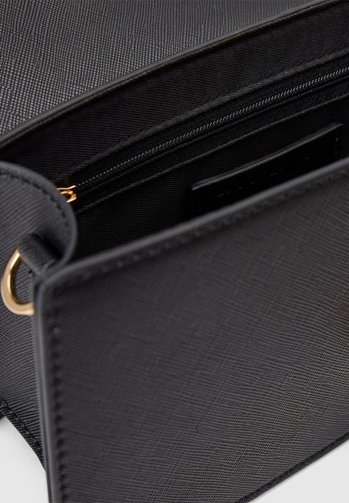 Forever New - Vanessa lock detail top handle bag in black saffiano