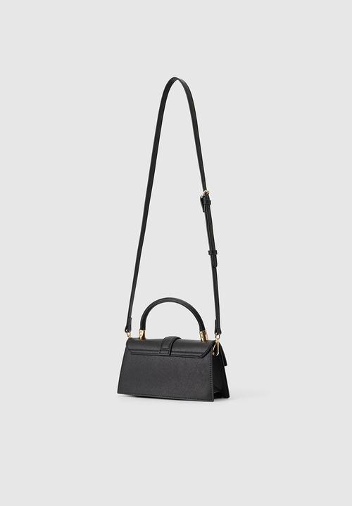 Forever New - Vanessa lock detail top handle bag in black saffiano