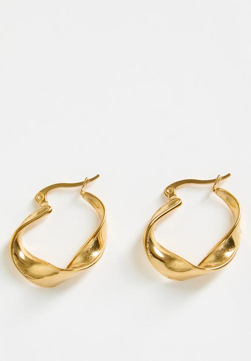 Zoe on Trend - Organic twisted hoop earrings - gold