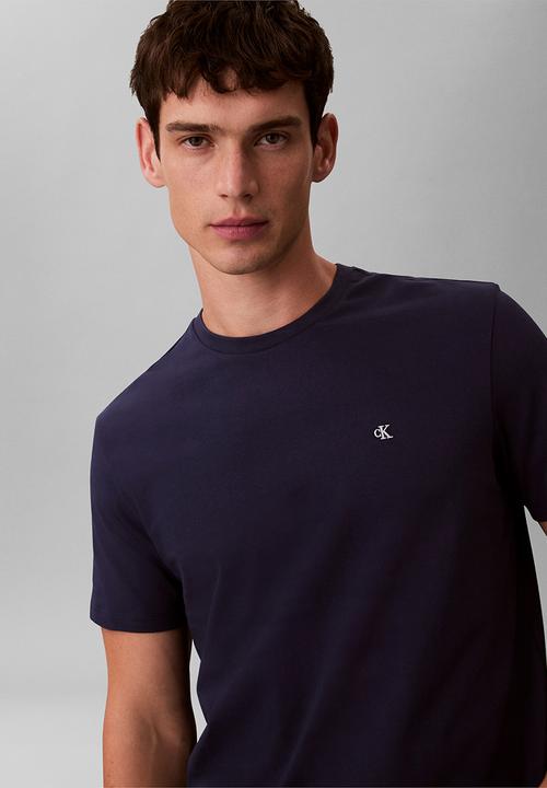 Calvin Klein - Ss Classic Monogram Tee - Maritime Blue