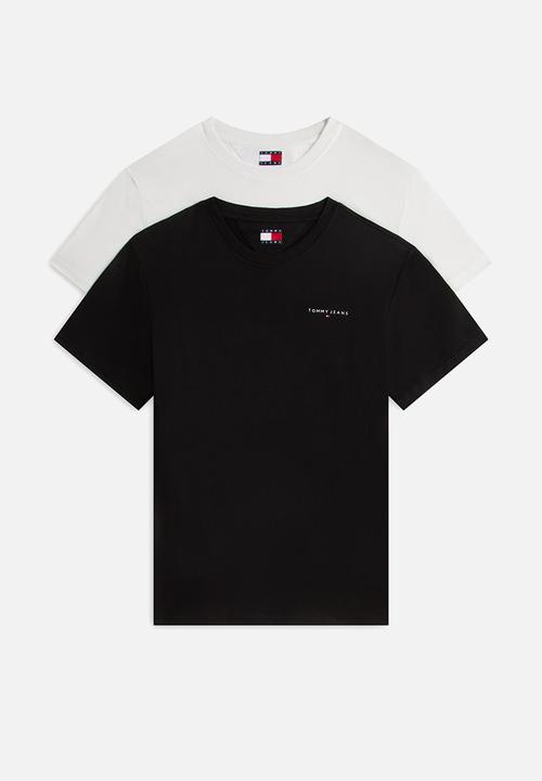 Tommy Hilfiger - Tjm Slim Linear Ss Tee 2Pck Ext - Ecru / Black