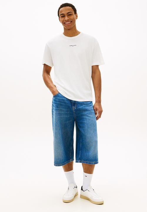 Tommy Hilfiger - Tjm Rlx Linear Logo Tee Ext - Ecru