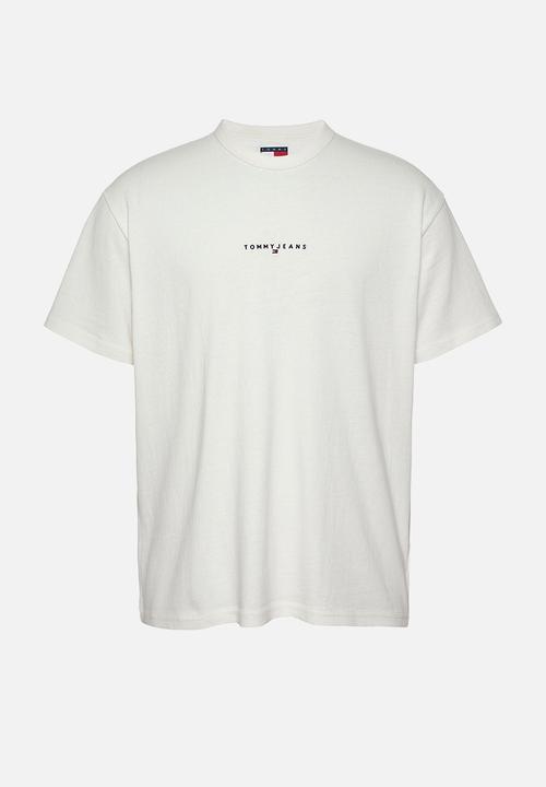 Tommy Hilfiger - Tjm Rlx Linear Logo Tee Ext - Ecru